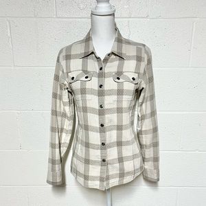 prAna Cream & Gray Thermal Lined Snap Front Shacket Size XS